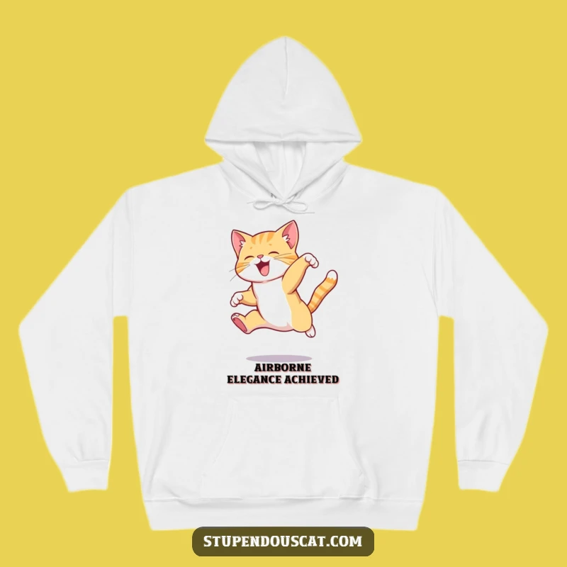 Funny Leaping Cat Hoodie - Cozy & Athletic Pet Humor Gift