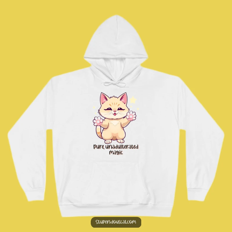 Funny Magical Cat Hoodie: Cozy Enchantment with Sparkling Energy Paws