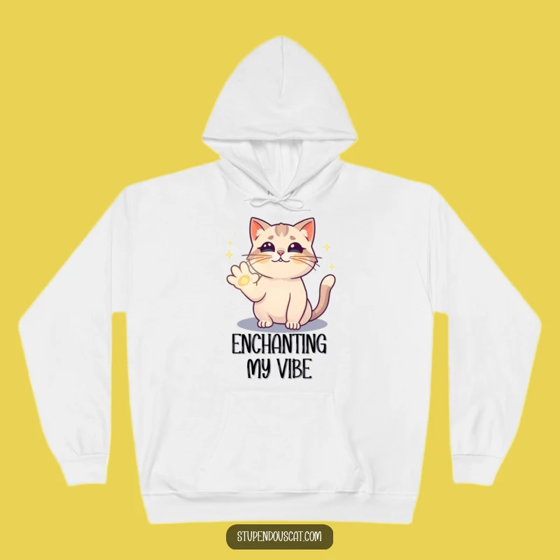 Funny Magical Cat Spell Hoodie - Cozy and Enchanting Feline Apparel