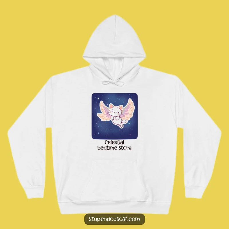 Funny Stardust Cat Hoodie: Cozy Gift for Dreamers Who Love Nighttime Adventures