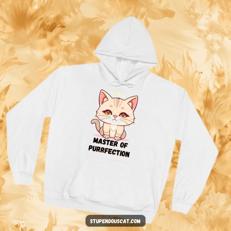 Funny wise cat aura hoodie featuring a serene cat bathed in a glowing aura, radiating knowledge and comfort.
