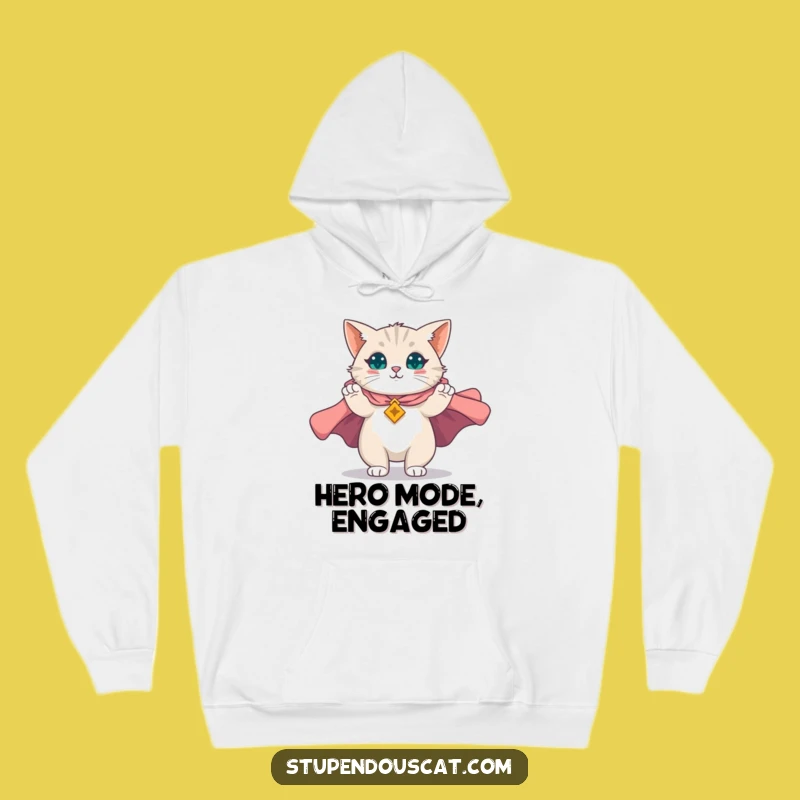 Funny Majestic Cape Cat Hoodie: Cozy Up with Heroic Feline Style, Best Funny Gift