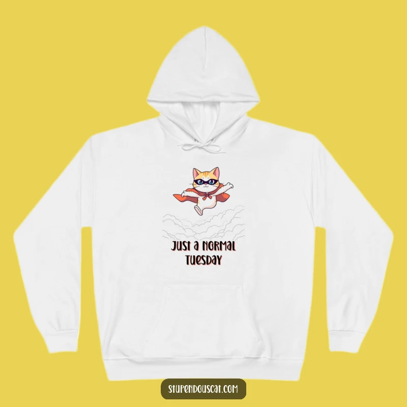 Funny Hero Cat Hoodie: Warmth and Courage for Leaping Through Life