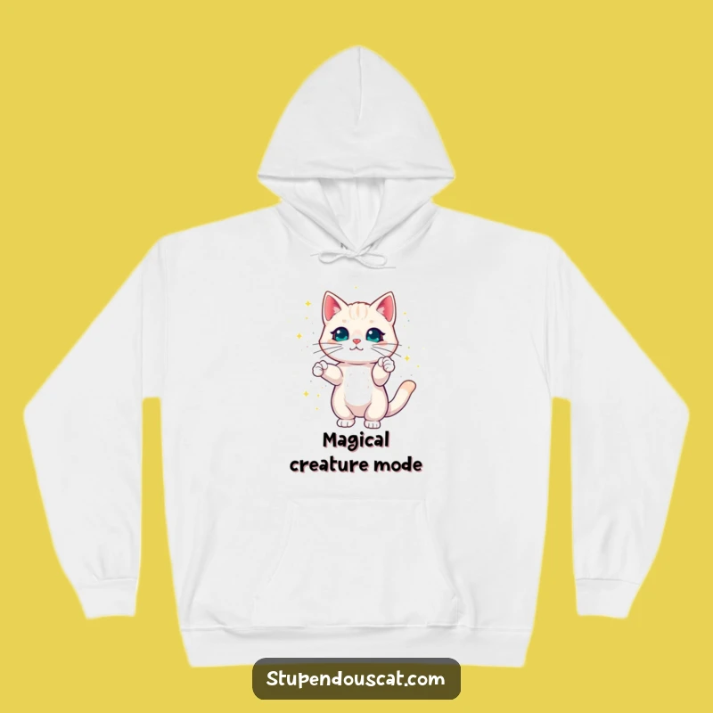 Magical Cat Sparkles Funny Hoodie - Cozy Feline Enchantment Apparel Gift