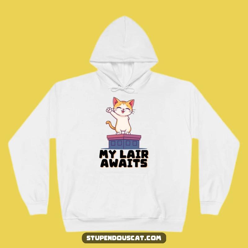 Funny Hero Cat Rooftop Hoodie: Stay Cozy on Your Heroic Missions!