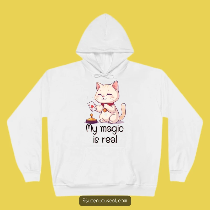 Funny Cat Magic Hoodie: Card Appearing Illusion - Cozy & Hilarious Gift
