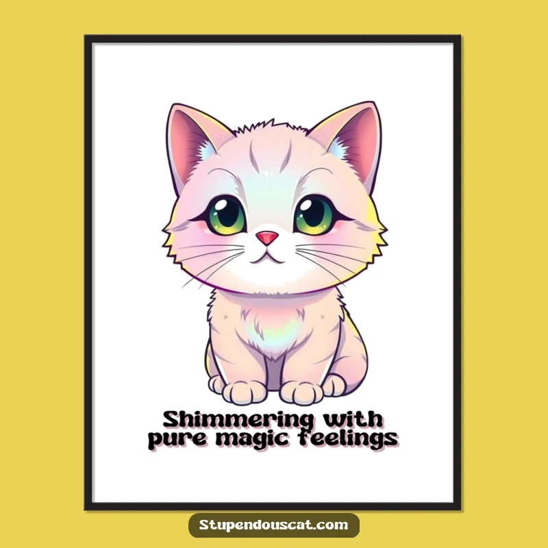 Free Printable Wall Art: Iridescent Cat Shimmers - Funny Downloadable Decor