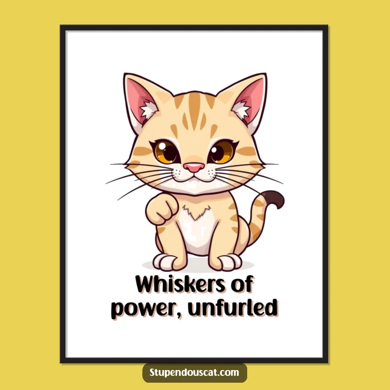 Funny Free Printable Wall Art: Proud Cat Power Stance, Downloadable Confident Decor