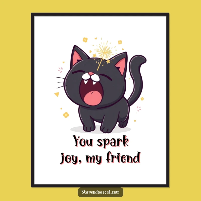 Funny Free Printable Cat Wall Art - Firework Roar Downloadable Decor