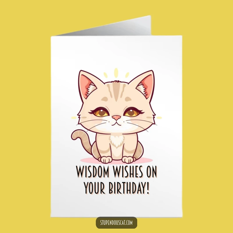 Free Printable Birthday Card: Wise Cat's Wisdom - Funny Downloadable Gift