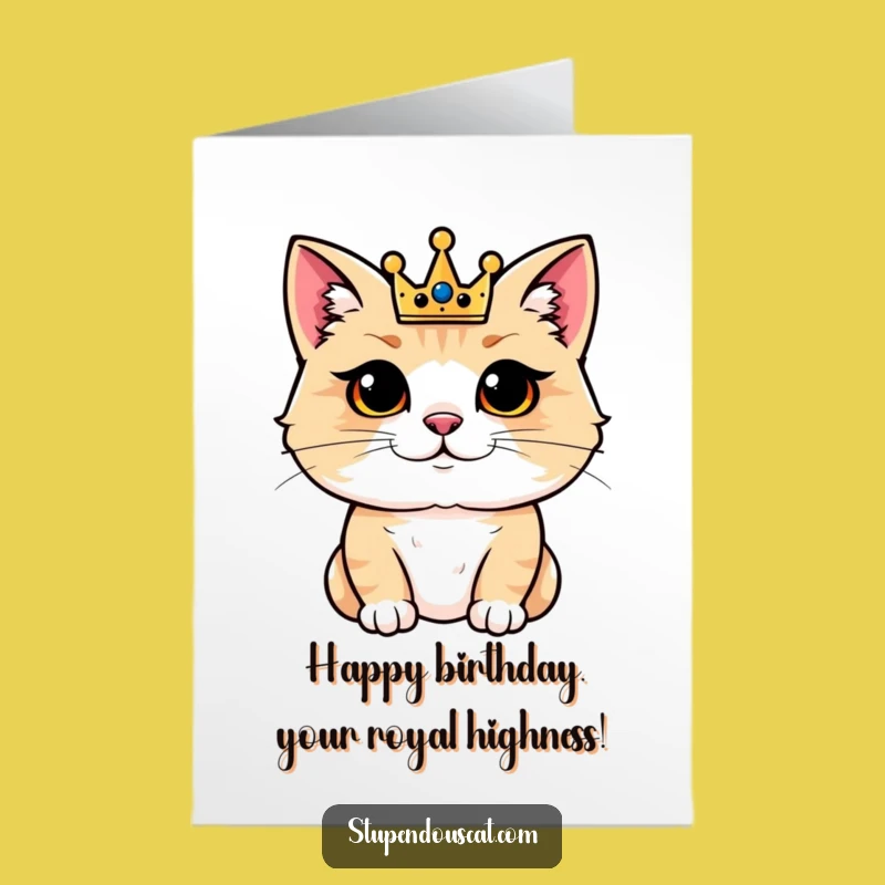 Free Printable Funny Birthday Card: Regal Cat King, Royal Downloadable Gift