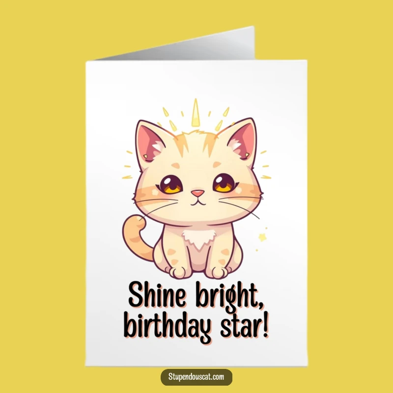 Free Printable Birthday Card: Charming Aura Cat Humor, Downloadable Gift