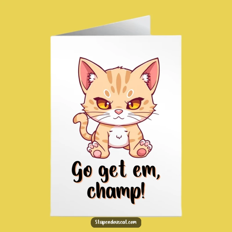 Free Printable Congrats Card: Formidable Cat Cub for Tough Victories