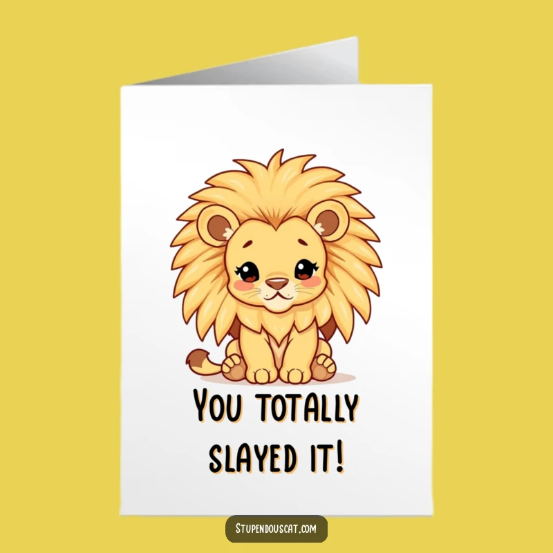 Hilarious Free Printable Lion Cub Congrats Card - Big Mane Downloadable Gift