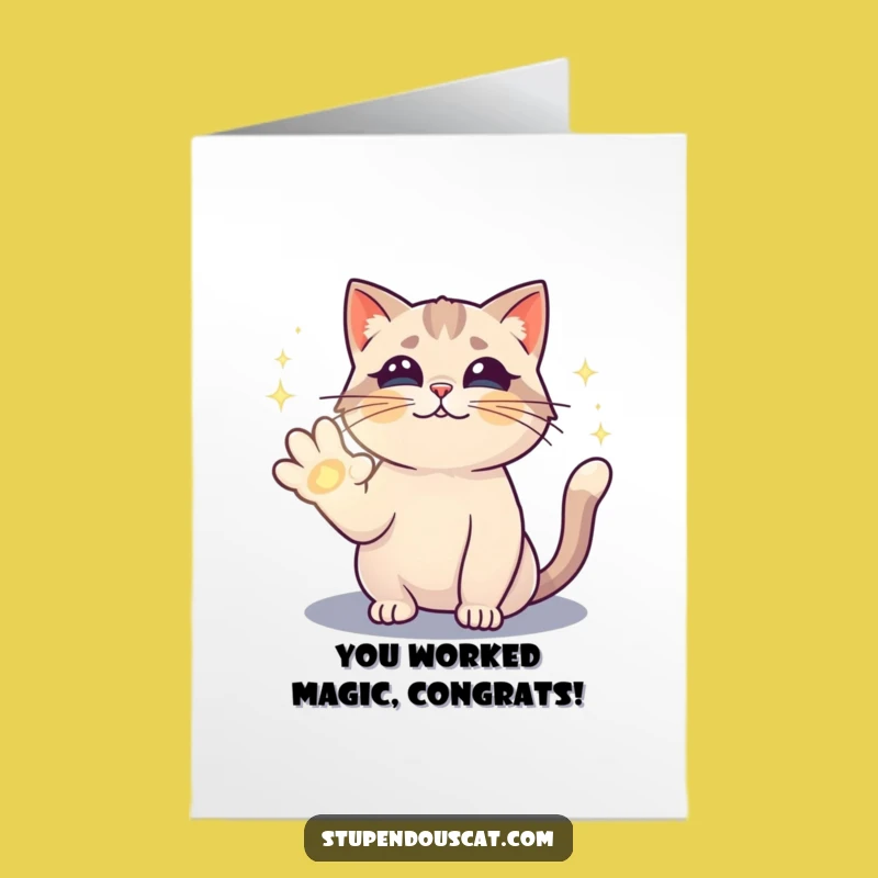 Free Printable Magical Cat Congrats Card - Enchanting Downloadable Gift