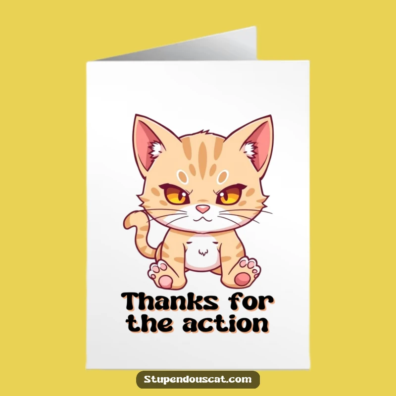 Free Printable Thank You Card: Formidable Cat Cub Ready to Show Gratitude