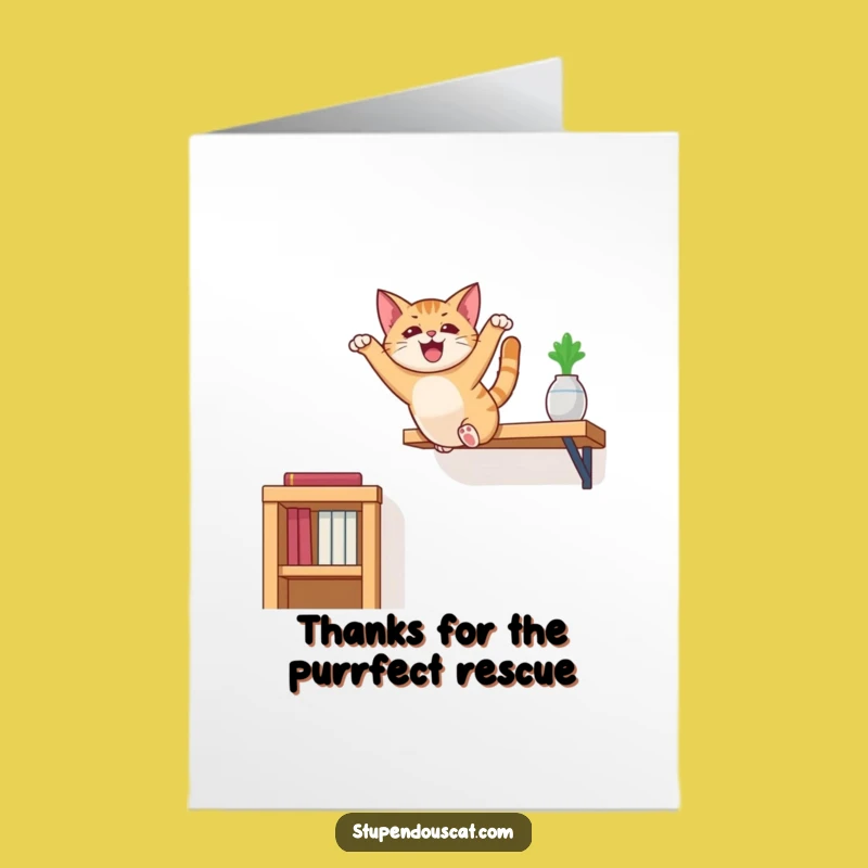 Free Printable Thank You Card: Funny Cat Acrobat - Charming Downloadable Gift