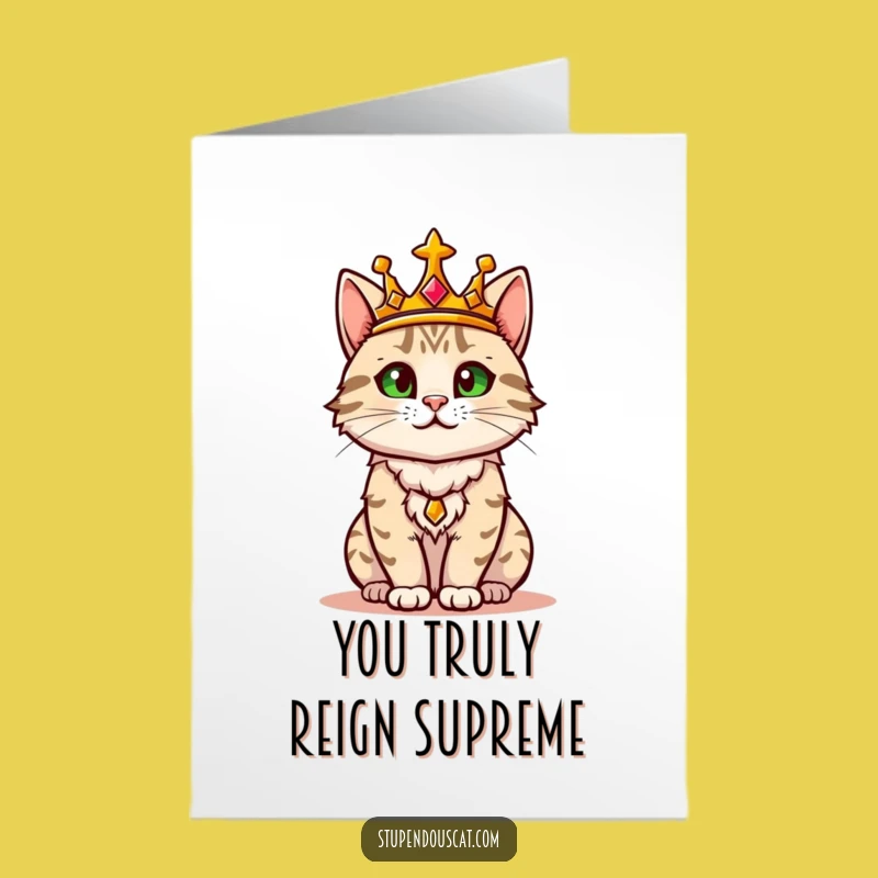 Free Printable Thank You Card: Regal Cat Crown, Funny Downloadable Gift