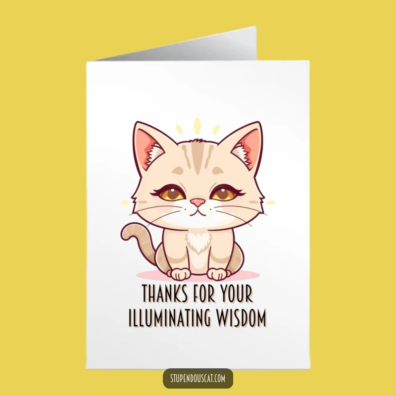Free Printable Thank You Card: Wise Cat's Gratitude - Funny Downloadable Gift