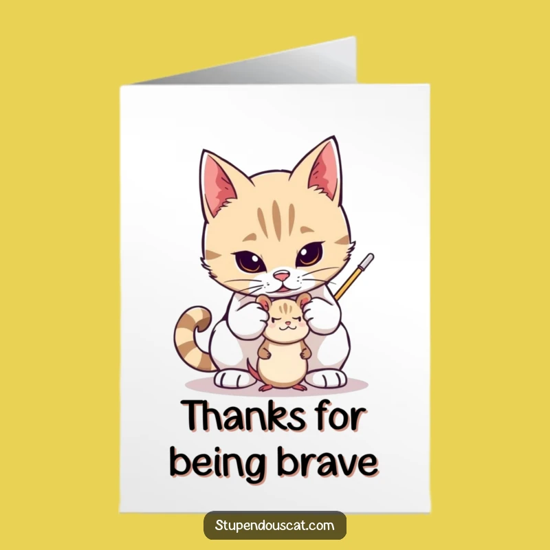 Free Printable Thank You Card: Valiant Cat Protector, Downloadable DIY Gift