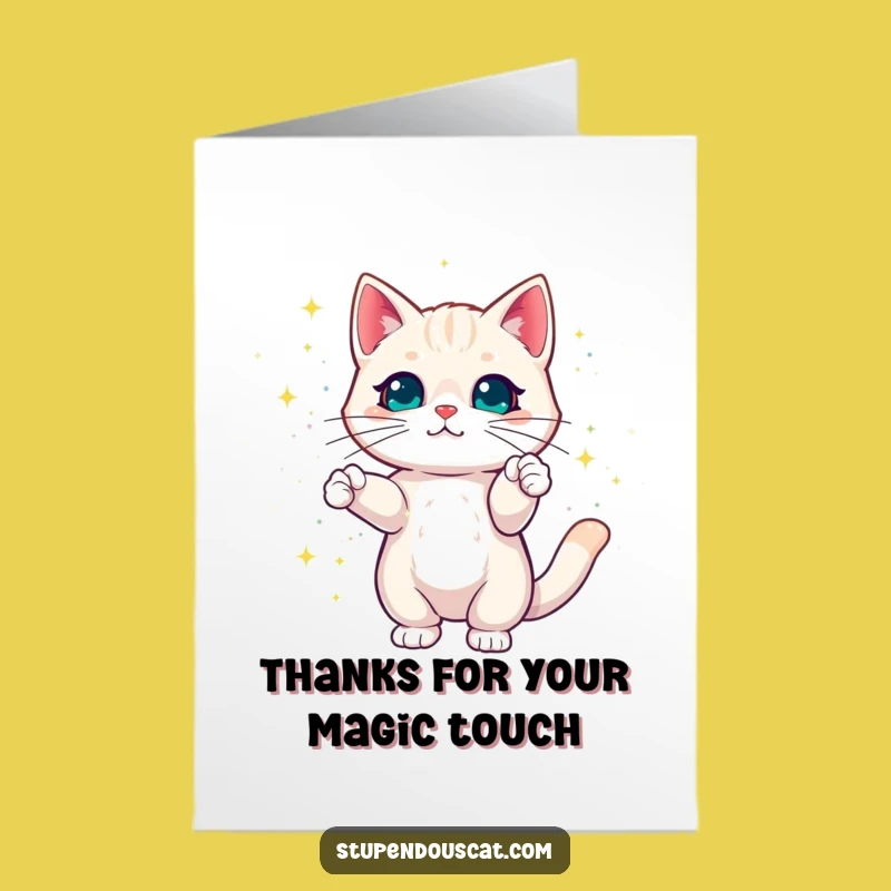 Free Printable Thank You Card: Sparkle Cat Magic - Funny Downloadable