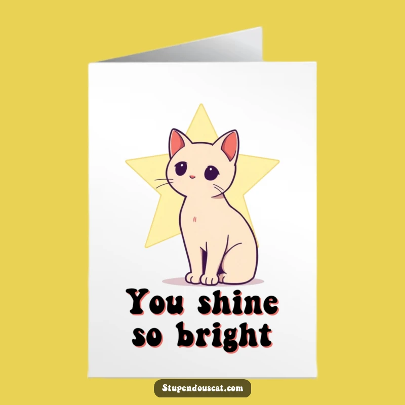 Free Printable Thank You Card: Bright Star Cat, thoughtful downloadable gift!