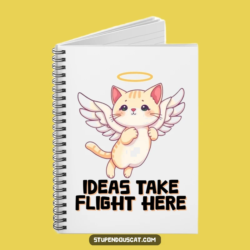 Funny Angelic Cat Wings Notebook: Jot Down Heavenly Thoughts