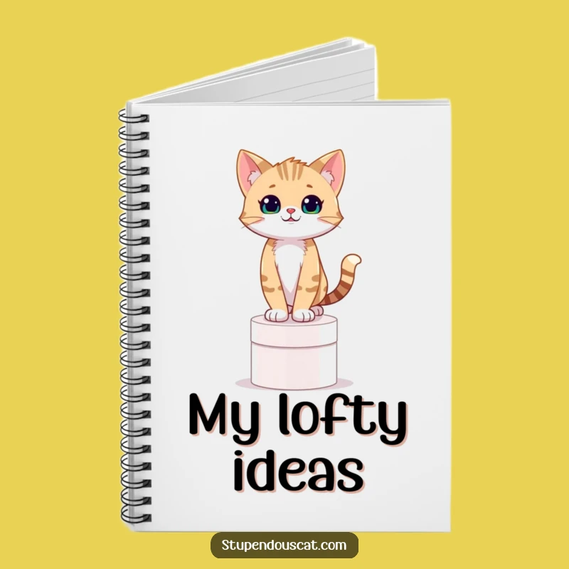 Funny Confident Cat Cub on Pedestal Notebook - Journal Your Triumphs Hilariously