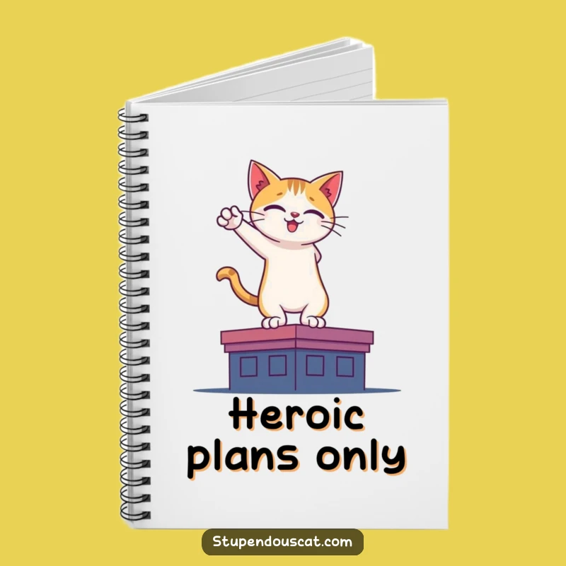 Funny Hero Cat Rooftop Notebook: Plan Your Next Heroic Mission!