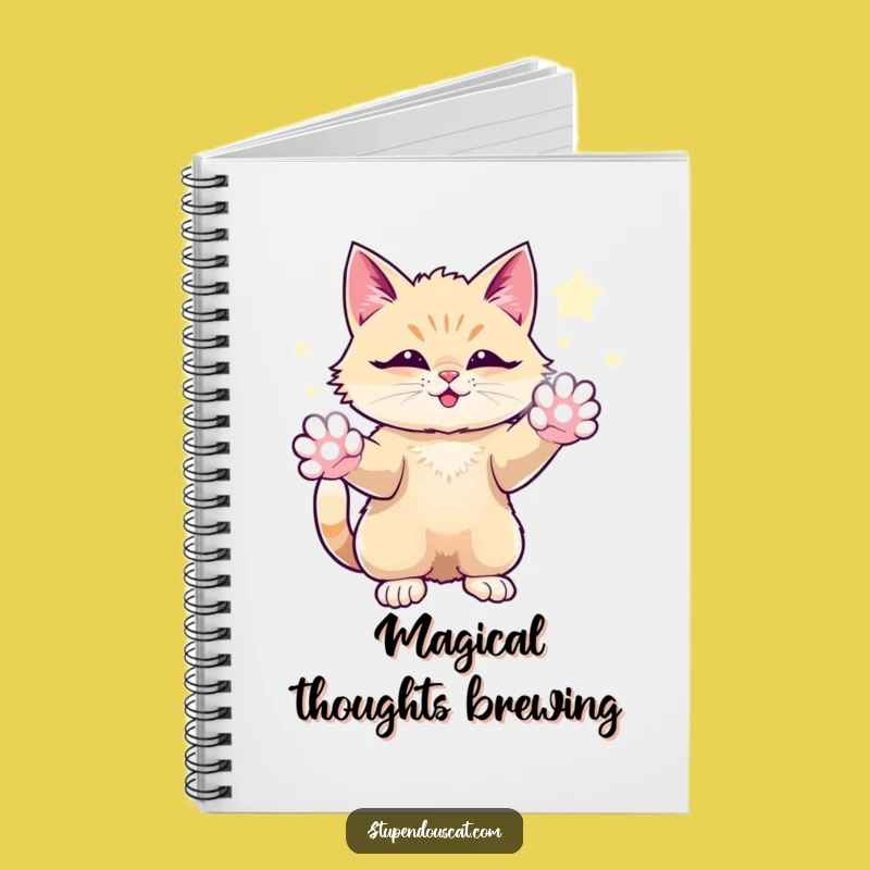 Funny Magical Cat Notebook: Record Spells with Sparkling Energy