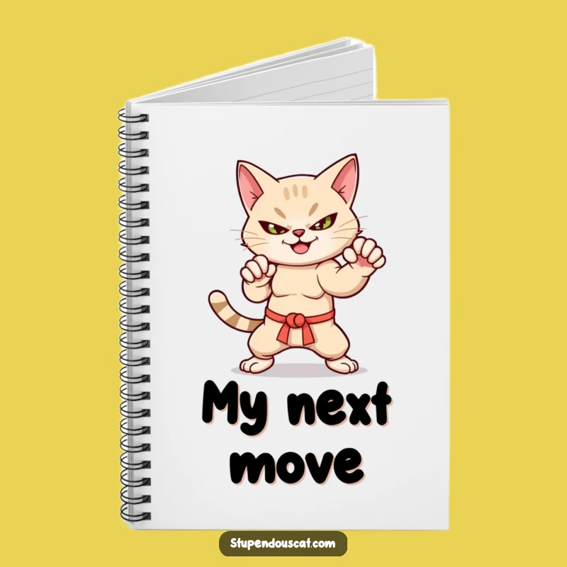 Funny Martial Arts Cat Notebook - Jot Down Your Moves with Precision