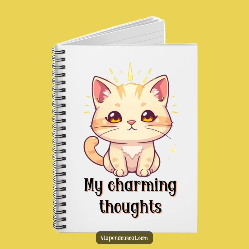 Funny Radiant Cat Notebook - Capture Charm with Aura Gift