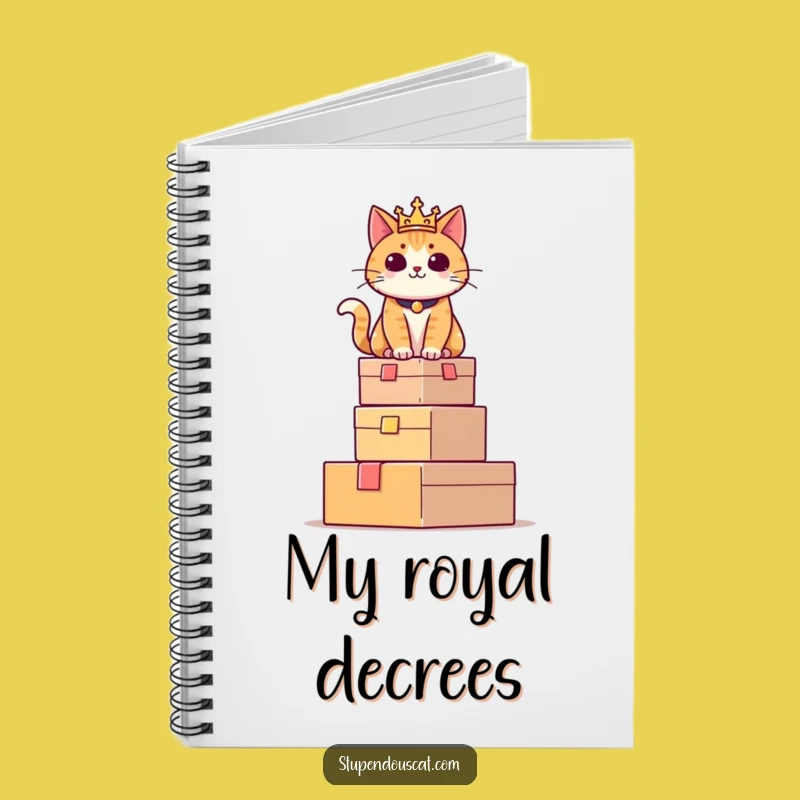 Funny Regal Cat Box Tower Notebook - Journal Your Reign in Style