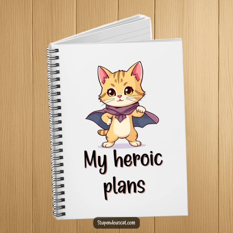 Heroic Cat Cub Cape Notebook: A notebook featuring a proud cat cub in a cape, perfect for planning heroic adventures.