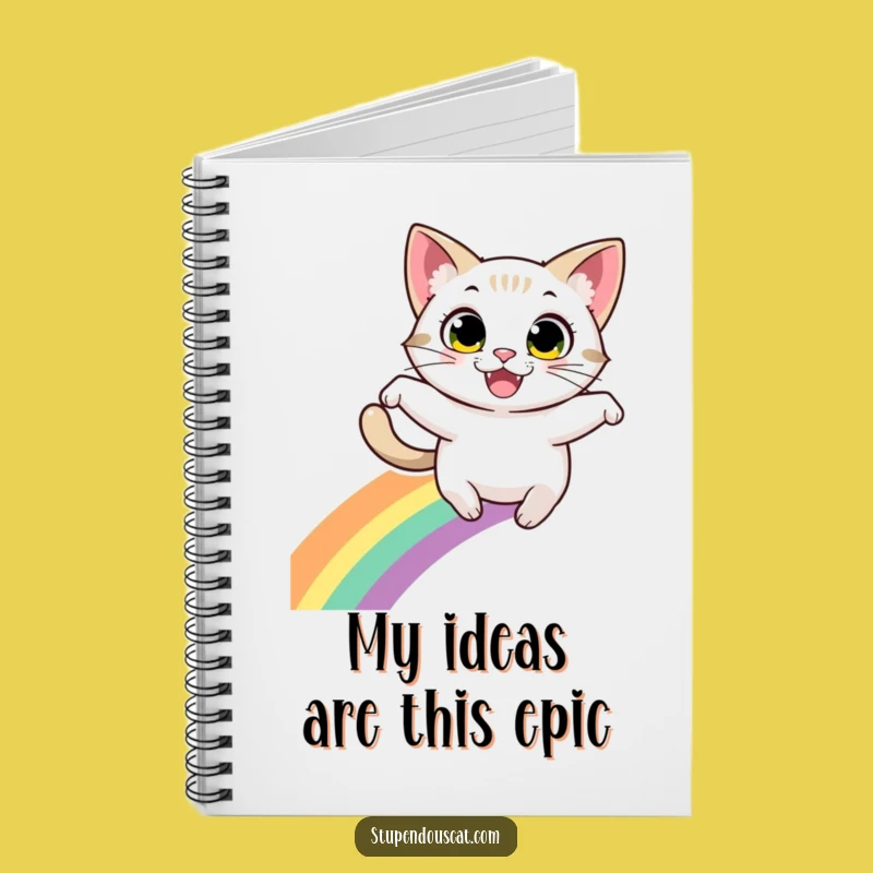 Funny Cat Leaping Rainbow Notebook: Journal Your Joy - Cute Funny Gift