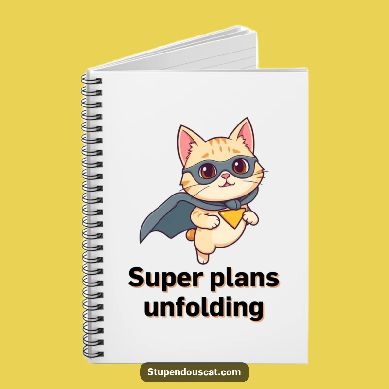 Funny Superhero Cat Notebook: Journal with Heroic Drive, Ideal Funny Gift