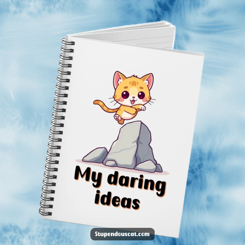 Valiant Cat Cub Leap Notebook: A notebook featuring a brave cat cub leaping over a towering obstacle, perfect for planning ambitious goals.