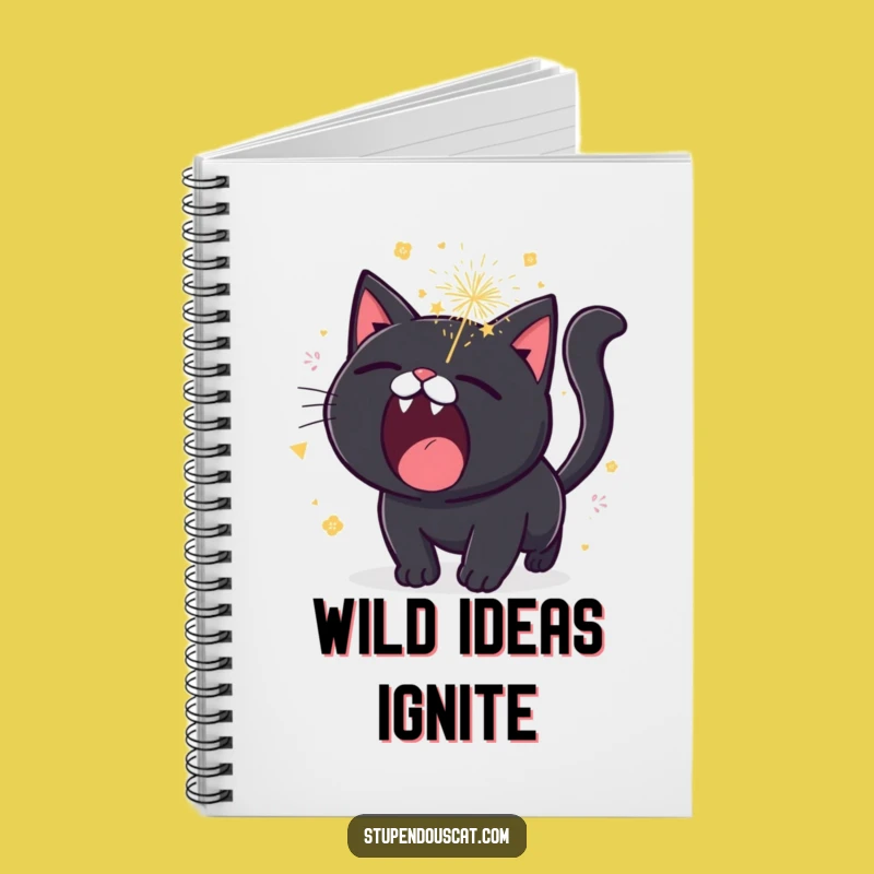 Funny Roaring Cat Fireworks Notebook - Explosive Cute Journal Gift