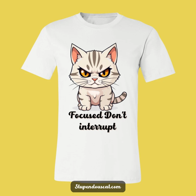 Funny Determined Cat Tee: Wear Your Focus with Pride