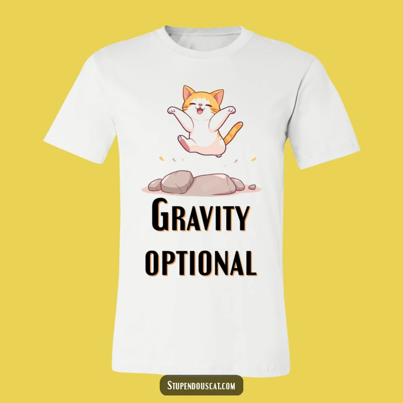Funny Cat Landing T-Shirt: Wear the Hilarious Jump, Ideal Funny Gift Tee