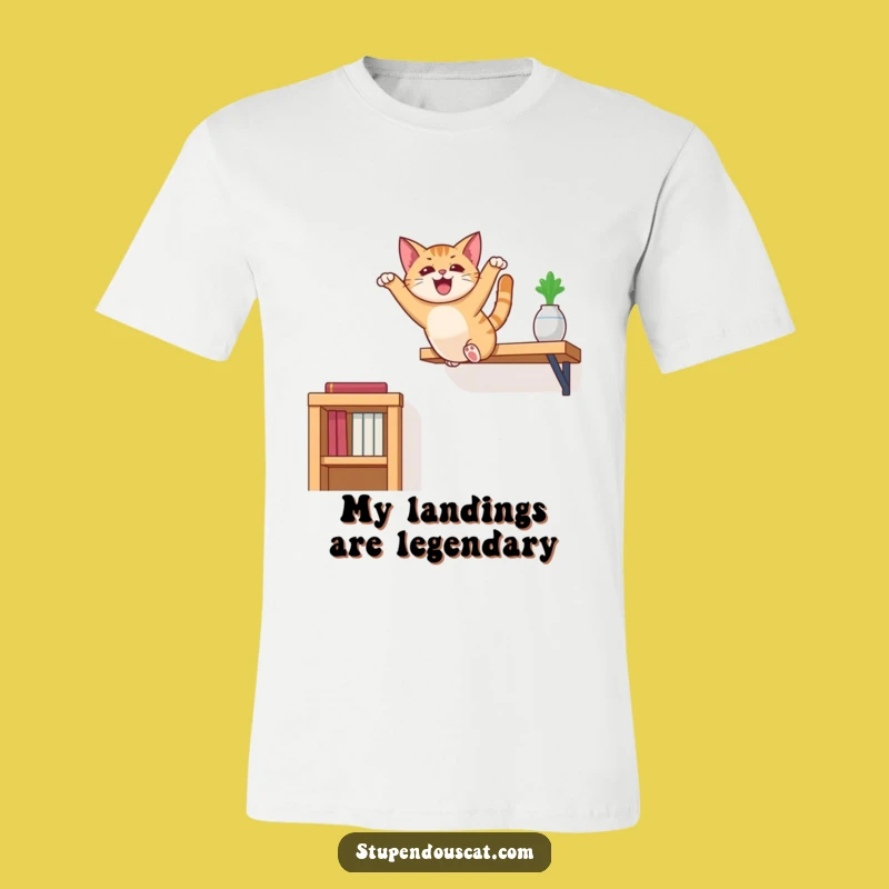 Funny Cat Leaping T-Shirt: Hilarious Feline Acrobatics for a Purrfectly Comical Look