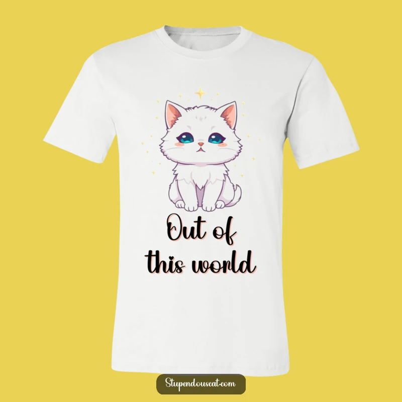 Funny White Cat Stardust T-Shirt - Majestic Celestial Tee Gift
