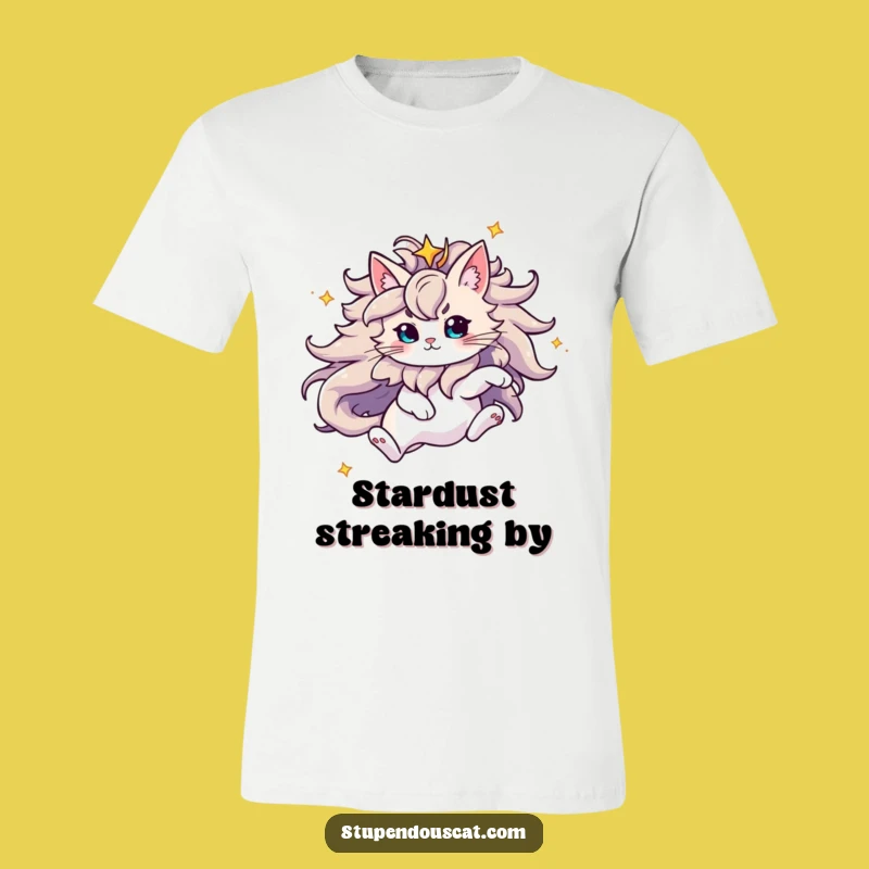 Funny Majestic Starry Mane Cat T-Shirt: Leap into Style, Awesome Funny Gift!