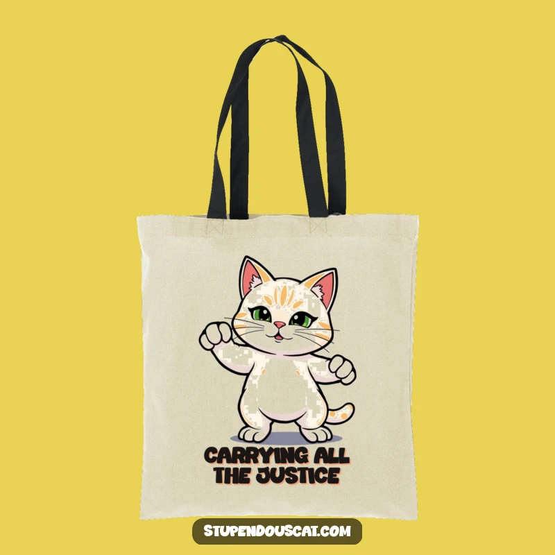 Funny Hero Cat Tote Bag - Carry Your Confidence with This Feline Pose, a Practical Funny Gift
