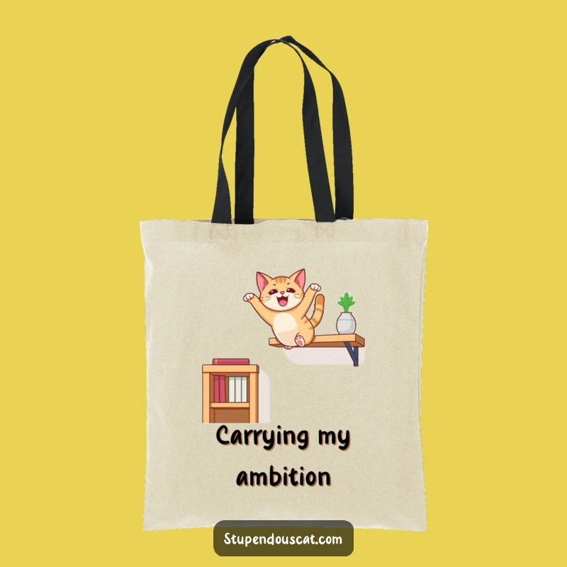 Funny Cat Leaping Tote Bag: Carry Your Essentials with Hilarious Feline Flair