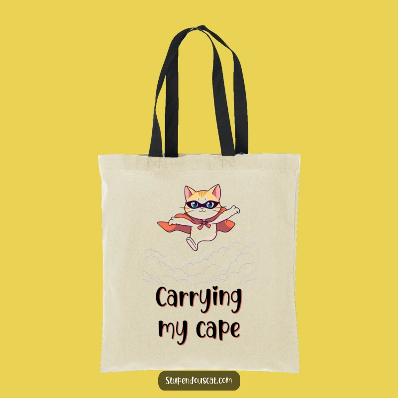 Funny Hero Cat Tote Bag: Carry Your Courage on Every Adventure