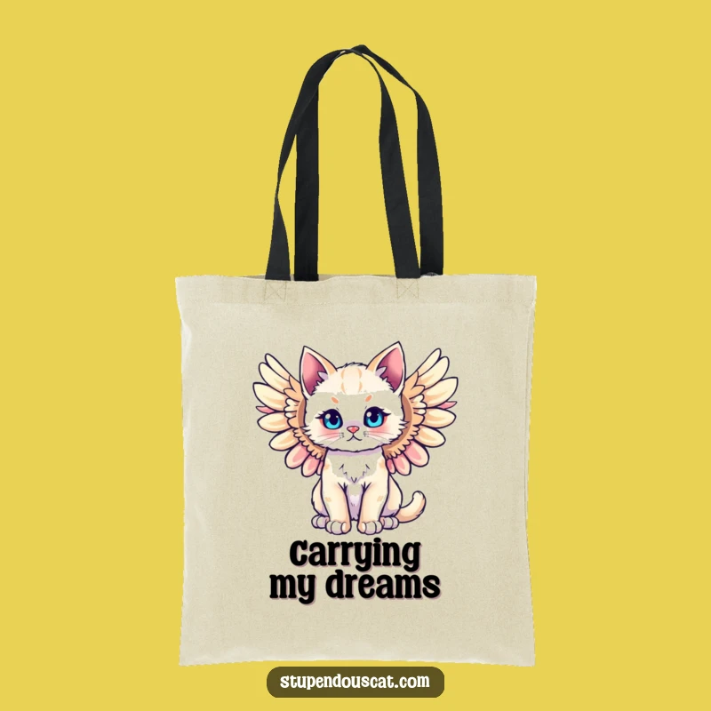 Funny Majestic Angel Cat Cub Tote Bag - Carry Your Humor Elegantly