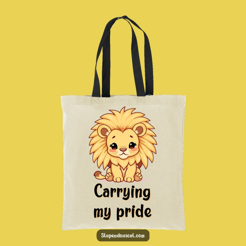 Funny Lion Cub Mane Tote Bag - Spacious Majestic Cartoon Carryall Gift