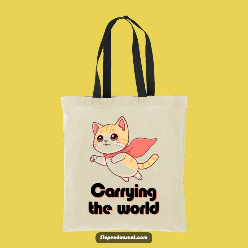 Funny Flying Cat Tote Bag - Heroic Carry-All for Feline Adventure Gear