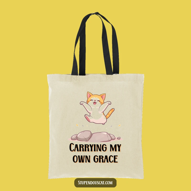Funny Cat Landing Tote Bag: Carry Your Laughs, Perfect Accessory for Cat Lovers